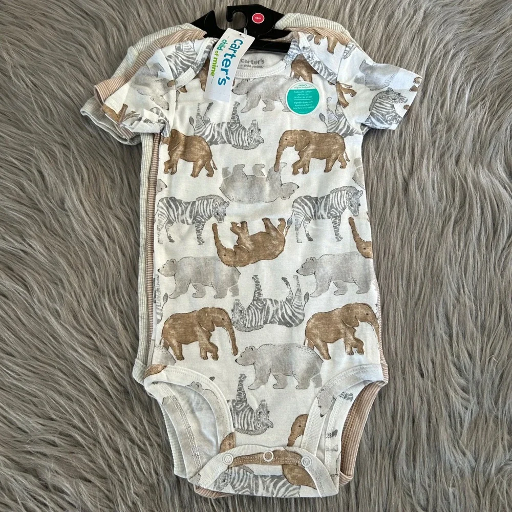 Carter's Child Of Mine Bodysuits Baby Boys Size 18‎ Months Three Piece Cotton
